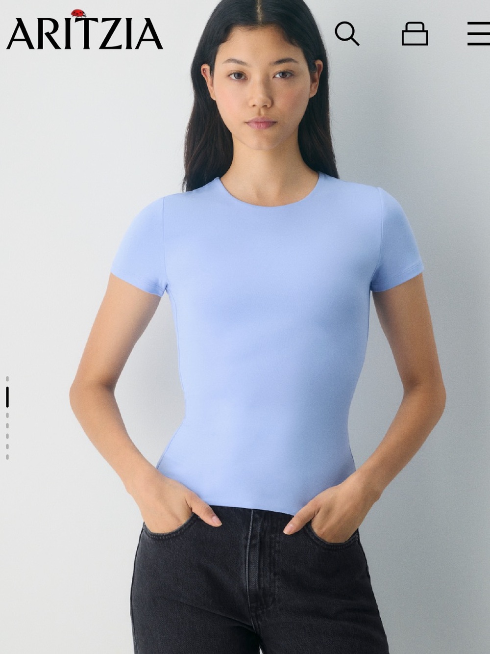 New Aritzia Short-Sleeve Contour Tee in Light Blue